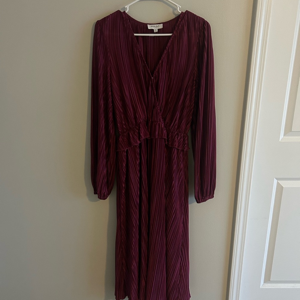 Gilli Deep Burgundy Long Sleeve Dress